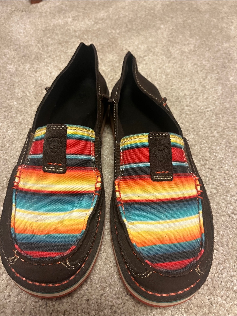 Ariat Casual Slip-On Shoes in Multicolor Striped Canvas